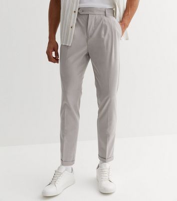 Men's Trendy Stripe Business Pants Slim Fit Tapered Trousers - Temu